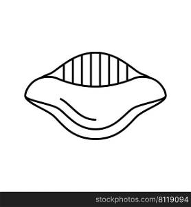 conchiglie pasta line icon vector. conchiglie pasta sign. isolated contour symbol black illustration. conchiglie pasta line icon vector illustration