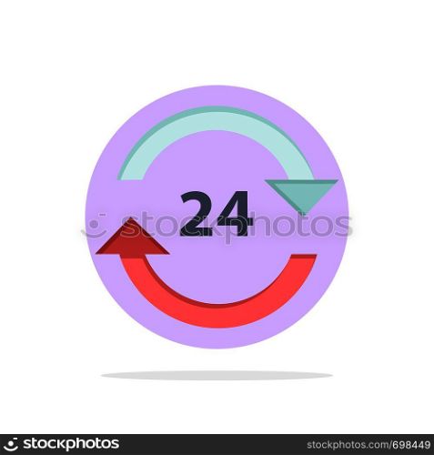 Concierge, Hotel, None, Round The Clock, Service, Stop Abstract Circle Background Flat color Icon
