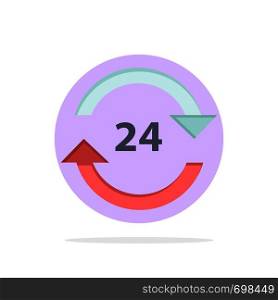 Concierge, Hotel, None, Round The Clock, Service, Stop Abstract Circle Background Flat color Icon