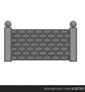Concrete fence icon in monochrome style isolated on white background vector illustration. Concrete fence icon monochrome
