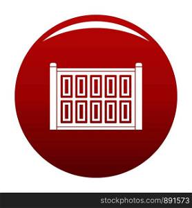 Concrete fence icon. Simple illustration of concrete fence vector icon for any design red. Concrete fence icon vector red