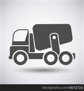 Concrete mixer icon on gray background with round shadow. Vector illustration.
