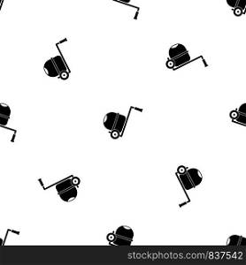 Concrete mixer pattern repeat seamless in black color for any design. Vector geometric illustration. Concrete mixer pattern seamless black