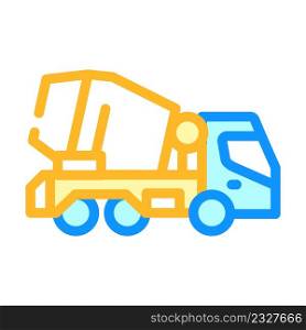concrete truck color icon vector. concrete truck sign. isolated symbol illustration. concrete truck color icon vector illustration