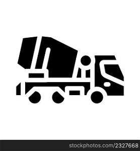 concrete truck glyph icon vector. concrete truck sign. isolated contour symbol black illustration. concrete truck glyph icon vector illustration