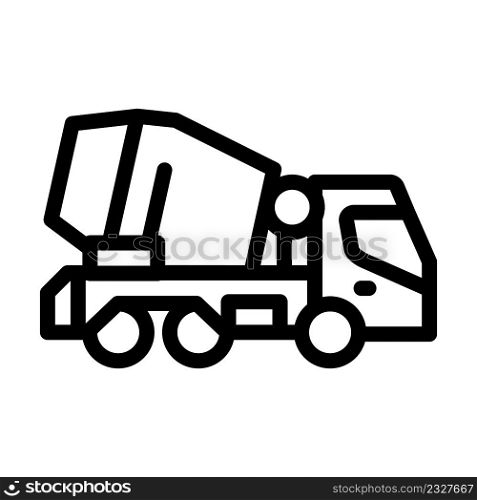 concrete truck line icon vector. concrete truck sign. isolated contour symbol black illustration. concrete truck line icon vector illustration