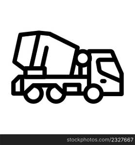 concrete truck line icon vector. concrete truck sign. isolated contour symbol black illustration. concrete truck line icon vector illustration