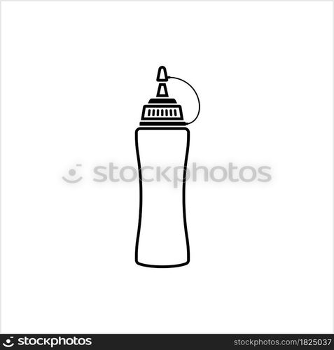 Condiment Bottle, Squeeze Squirt Bottle Vector Art Illustration