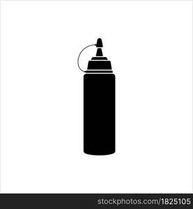 Condiment Bottle, Squeeze Squirt Bottle Vector Art Illustration