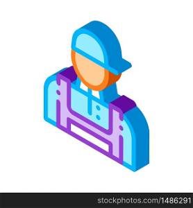 Conditioner Repairman Worker vector isometric sign. color isolated symbol illustration. Conditioner Repairman Worker Vector Thin Line Icon