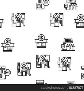 Conditioning System Electronics Vector Seamless Pattern Thin Line Illustration. Conditioning System Electronics Vector Seamless Pattern