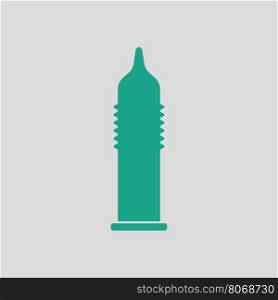 Condom icon. Gray background with green. Vector illustration.
