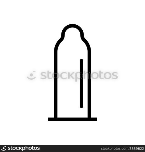 Condom icon line isolated on white background. Black flat thin icon on modern outline style. Linear symbol and editable stroke. Simple and pixel perfect stroke vector illustration