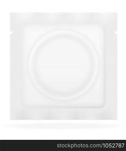 condom in white package vector illustration isolated on background