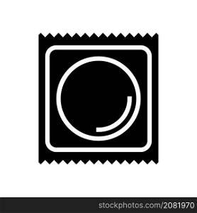 condom package glyph icon vector. condom package sign. isolated contour symbol black illustration. condom package glyph icon vector illustration