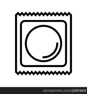 condom package line icon vector. condom package sign. isolated contour symbol black illustration. condom package line icon vector illustration