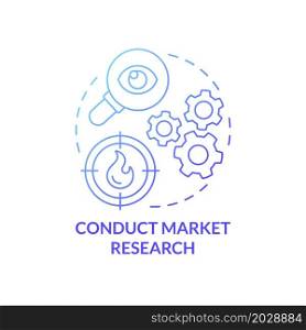 Conduct market research gradient concept concept icon. Customer needs learning. Business development strategy abstract idea thin line illustration. Vector isolated outline color drawing. Conduct market research for success concept icon