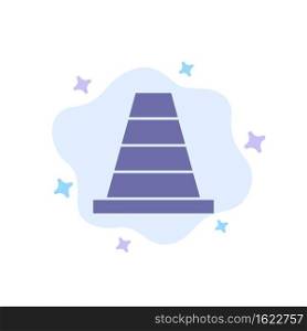 Cone, Construction, Tool Blue Icon on Abstract Cloud Background
