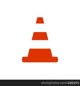 Cone flat icon isolated on white background. Cone traffic flat icon