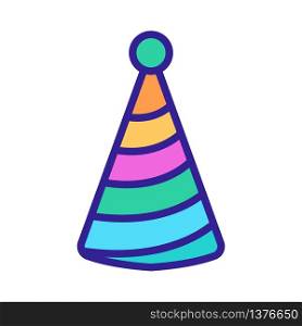 cone shaped hat icon vector. cone shaped hat sign. color symbol illustration. cone shaped hat icon vector outline illustration