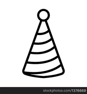 cone shaped hat icon vector. cone shaped hat sign. isolated contour symbol illustration. cone shaped hat icon vector outline illustration