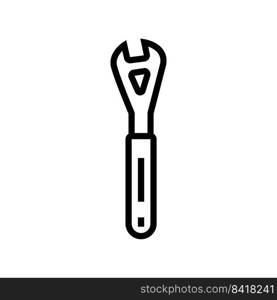 cone wrench tool line icon vector. cone wrench tool sign. isolated contour symbol black illustration. cone wrench tool line icon vector illustration