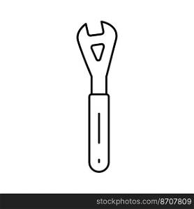 cone wrench tool line icon vector. cone wrench tool sign. isolated contour symbol black illustration. cone wrench tool line icon vector illustration