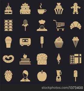 Confectioner icons set. Simple set of 25 confectioner vector icons for web for any design. Confectioner icons set, simple style
