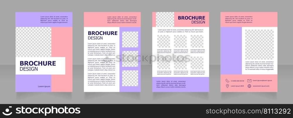 Confectionery store products blank brochure design. Template set with copy space for text. Premade corporate reports collection. Editable 4 paper pages. Tahoma, Myriad Pro fonts used. Confectionery store products blank brochure design
