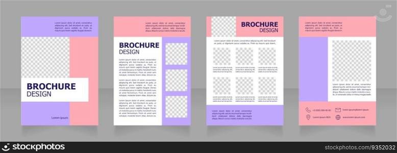 Confectionery store products blank brochure design. Template set with copy space for text. Premade corporate reports collection. Editable 4 paper pages. Tahoma, Myriad Pro fonts used. Confectionery store products blank brochure design