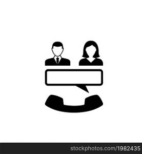 Conference Call. Flat Vector Icon illustration. Simple black symbol on white background. Conference Call sign design template for web and mobile UI element. Conference Call Flat Vector Icon