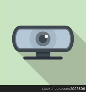 Conference web camera icon flat vector. Video camcorder. Movie film. Conference web camera icon flat vector. Video camcorder