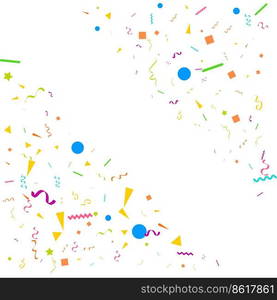 confetti concept design template holiday Happy Day. White Background Celebration Vector illustration. Vector Illustration