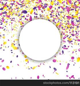 Confetti Falling Vector. Bright Explosion Isolated On White. Background For Birthday, Anniversary, Party, Holiday Decoration.. Confetti Falling Vector. Bright Explosion Isolated On White. Background For Birthday, Holiday Decoration.