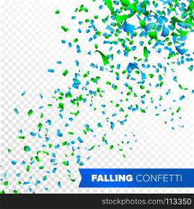 Confetti Falling Vector. Bright Explosion Isolated On White. Background For Birthday, Anniversary, Party, Holiday Decoration.. Confetti Falling Vector. Bright Explosion Isolated On White. Background For Birthday, Party, Holiday Decoration.