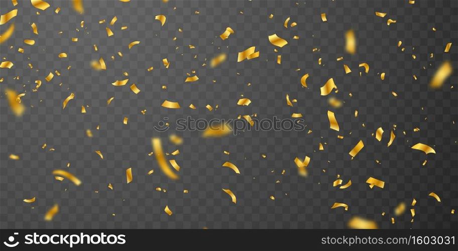 confetti gold ribbons. Celebration luxury greeting rich card.