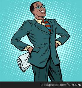 Confident african businessman vector image