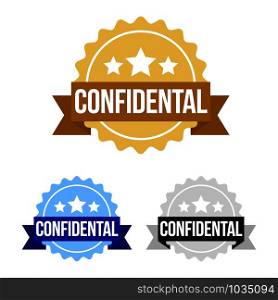 Confidental Badge Stamp Vector Template