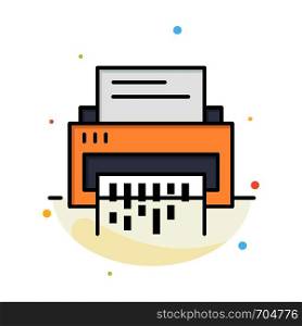 Confidential, Data, Delete, Document, File, Information, Shredder Abstract Flat Color Icon Template
