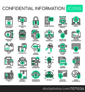 Confidential Information , Thin Line and Pixel Perfect Icons