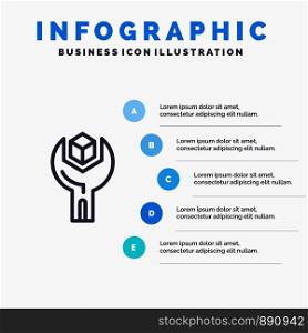 Config, Develop, Product, Sdk, Service Line icon with 5 steps presentation infographics Background