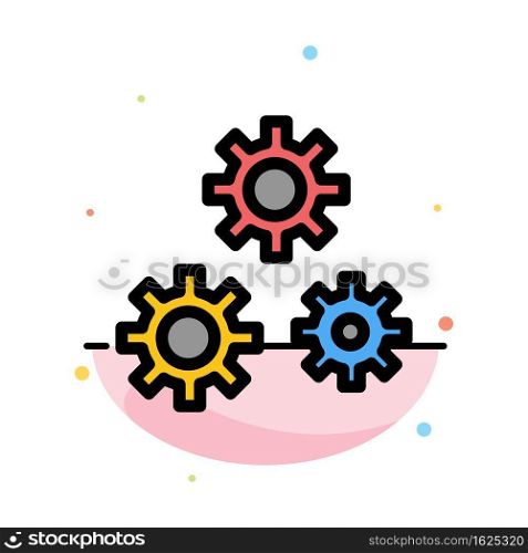 Configuration, Gears, Preferences, Service Abstract Flat Color Icon Template