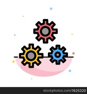 Configuration, Gears, Preferences, Service Abstract Flat Color Icon Template