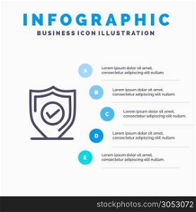 Confirm, Protection, Security, Secure Line icon with 5 steps presentation infographics Background