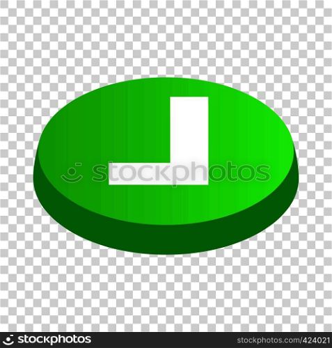 Confirmation button isometric icon 3d on a transparent background vector illustration. Confirmation button isometric icon