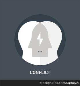 conflict icon concept. Abstract vector illustration of conflict icon concept