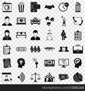 Conformity in work icons set. Simple style of 36 conformity in work vector icons for web for any design. Conformity in work icons set, simple style