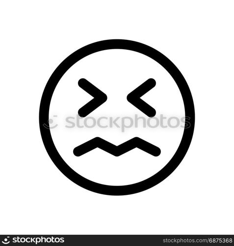 confounded face, icon on isolated background