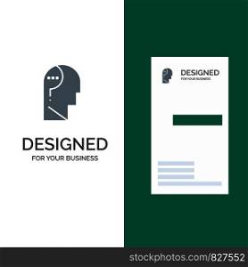 Confuse, Confuse Brain, Confuse Mind, Question Grey Logo Design and Business Card Template