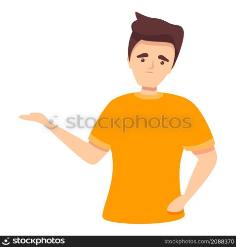 Confused boy icon cartoon vector. Strategy choice. Business complex. Confused boy icon cartoon vector. Strategy choice